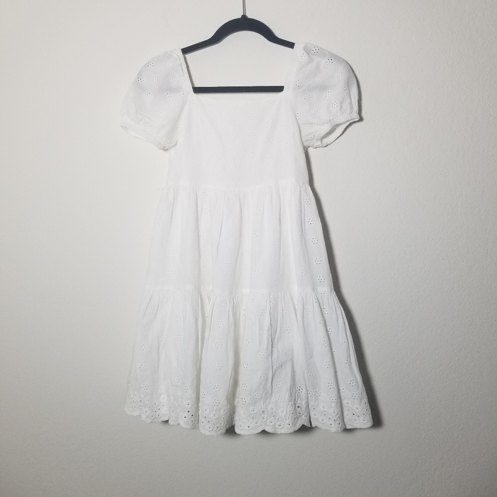 White Eyelet Kids Dress - Picture 1 of 2